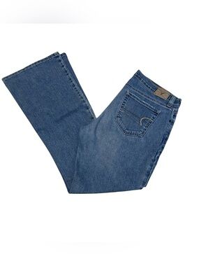 American Eagle Women’s Stretch Skinny Flare Denim Blue Jeans Size 12